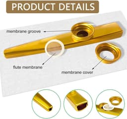 Kazoo - metaal Kazoo - 6 stuks gekleurde Kazoos - Kazoo fluit - muziekinstrument metaal — thumbnail 2