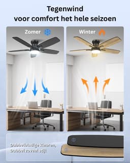 Thuys – Plafondventilator – Met Verlichting – Ventilator Voor Slaapkamer – Air Cooler – Met Afstandsbediening — thumbnail 2