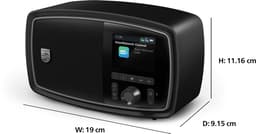 PHILIPS CENTURY RANGE - The Janet - TAV2000DB - FM- DAB+ radio - draagbaar - hoofdtelefoon aansluiting - klassiek design - 20 voorkeurszenders - modern kleurenscherm - dubbele alarmen en sleeptimer - zwart — thumbnail 2