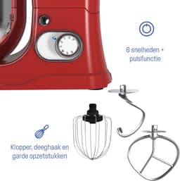 Westinghouse Retro Standmixer - 1200W - Keukenmachine 5L Mengkom - Keukenrobot - Keukenmixer - Foodprocessor - Rood — thumbnail 3