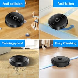 Liectroux G7 Robotstofzuiger met Dweilfunctie – 6500Pa Zuigkracht – Automatische Leegfunctie – LDS Laser Navigatie – Ideaal voor Huisdieren – Slimme Kaartfunctie — thumbnail 4