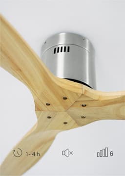 CREATE - Stille plafondventilator 100% hout 40W (Ø132cm) - Geen licht - Controller voor wandmontage + Afstandsbediening - 6 snelheden - Programmeerbaar - WIND CALM NATURAL WOOD — thumbnail 3