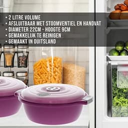 Stapelbare Magnetronkomset van 2 - 1,8 Liter met Stoomventiel - Vaatwasserbestendig en Ruimtebesparend — thumbnail 1