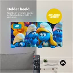 Minolux® Premium Black Mini Beamer-model 2025 – Smart Projector met Netflix, YouTube, Disney+, Appstore. – WiFi, Bluetooth, Screen Mirroring – Home Cinema - 4k - Beamer - Inclusief Hdmi kabel & speaker - IOS & Android - Zwart — thumbnail 3