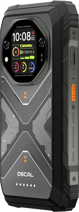 OSCAL TANK 1 - Robuuste Smartphone - 5G - 36GB RAM - 256GB ROM - 20000mAh - 6.78 inch FHD+ 120Hz - MTK Dimensity 7050 - 64MP+50MP+20MP Nachtzicht - Android 15 - AI Robuuste Telefoon - NFC - IP68/IP69K/GPS - Zwart — thumbnail 2