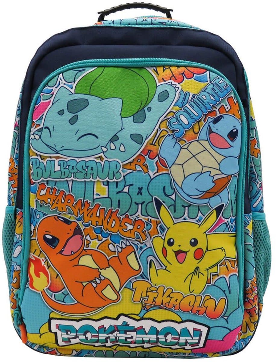 Pokémon - Rugzak - 3 vakken - Premium Quality - 43cm - Pikachu - Squirtle - Charmander - Bulbasaur — afbeelding 1