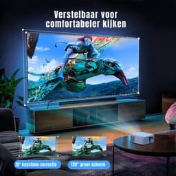 SCH® Draagbare beamer - Beamer - Projector - Mini Beamer - Wit - 15cm x 12cm x 7cm — thumbnail 2