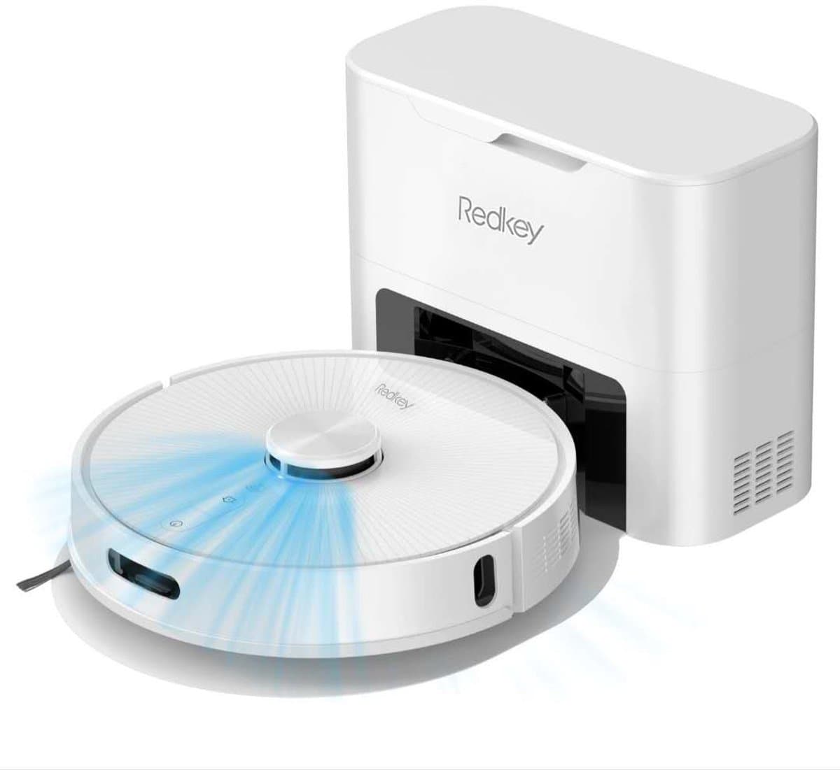 Redkey R10 Robotstofzuiger met Dweilfunctie - Robotstofzuiger met Laadstation - Robotstofzuiger leegt Automatisch - Robot Stofzuiger - Dweilrobot - Wit — afbeelding 1