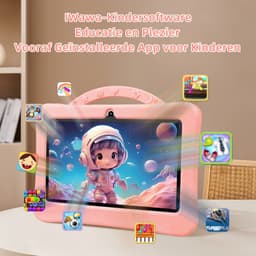 Gloovon® - Kindertablet - 7 Inch - 1G RAM - 16GB opslagruimte - Android 14 - Ouderlijk Toezicht - Kindertablet vanaf 3 jaar - 2200mAh - Tablet - Inclusief beschermhoes en screenprotector - Roze — thumbnail 2