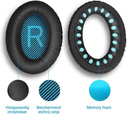 Set Oorkussens geschikt voor Bose QuietComfort 35 ii / 35 / 25 / 15 / 2 / Soundtrue - Soundlink Around-Ear AE2 / AE2W / AE2I - Oorkussens voor koptelefoon - Ear pads headphones zwart / blauw — thumbnail 3