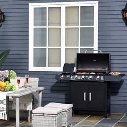 Sunny Barbecue-grill trolley op gas met thermometer RVS zwart 122 x 55 x 98 cm — thumbnail 2