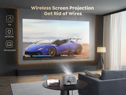 Mylucinda® Mini Beamer Projector - 16x13x12cm Draagbare Videoprojector met 5G WiFi & Bluetooth - Thuisbioscoop - Wit — thumbnail 3