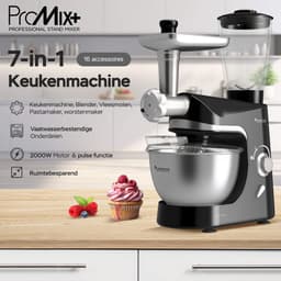 TurboTronic TT-007 / Keukenmachine - Staande Keukenmixer- keukenrobot -Foodprocessor - 5 Liter - 2000W - Zwart — thumbnail 2
