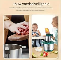 MazrekuHome® - 5L Roestvrijstalen Voedselverwerker met 6-Bladensysteem - Snelle Vleesmolen & Groentehakker - 5 Snelheden - Perfect voor Uien, Knoflook en Salades - Essentieel Keukengadget — thumbnail 5