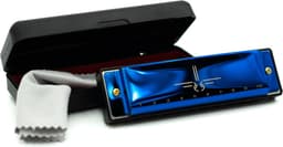 Mondharmonica C voor Volwassenen en Kinderen - Instructieblad - Metallic Blue Blues Harp — thumbnail 4