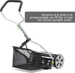 Grasmaaier Handmatig – Handmaaier Met 20 liter Opvankzak – Grasmaaiers – Grastrimmers Met 4 Posities – Kooimesmaaier – Gazon Verfraaier — thumbnail 3