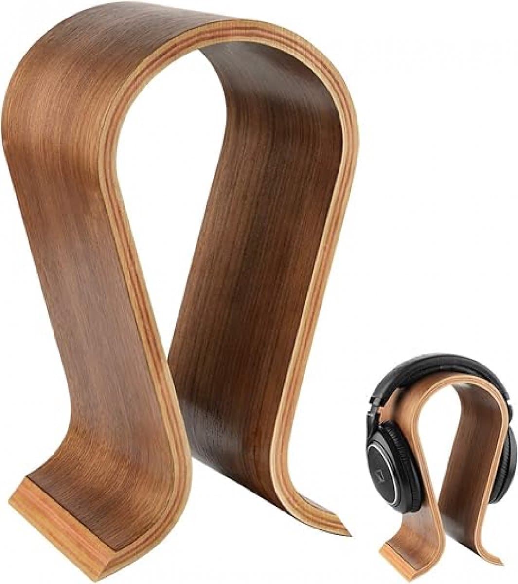 Headset Standaard - standaard voor koptelefoon - koptelefoonhouder - Koptelefoon Haak - Hoofdtelefoon Hanger - Houten - 255*100*155MM - hout kleur — afbeelding 1