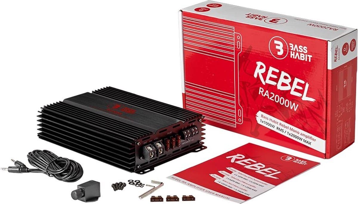 BASS HABIT RA2000W REBEL Mono versterker 1000W RMS / 1 ohm / 2000W — afbeelding 1