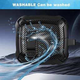 YONO Armor Hard Case geschikt voor Samsung Galaxy Buds 3 - 3 Pro - Hoesje met Lock - Carbon Design - Zwart — thumbnail 5