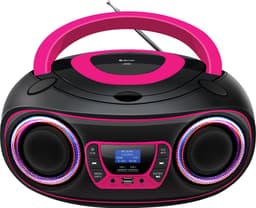 Denver Draagbare DAB Radio CD Speler Kinderen - Bluetooth - Lichteffecten - Boombox - AUX - FM - TDB212PINK — thumbnail 1