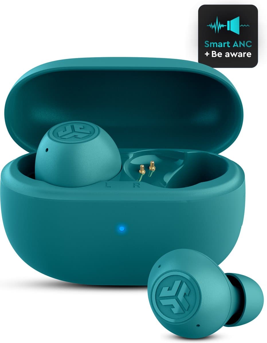 JLab Go Pop ANC Draadloze Oordopjes - Noise Cancelling Oortjes Draadloos - 24 uur Batterijduur - Bluetooth Multipoint - Met Microfoon - Geschikt voor Android en Apple - Teal — afbeelding 1