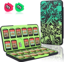 Game card case geschikt voor Nintendo Switch-met 2 duimgreepdoppen-24 Micro SD-kaartsleuven-zachte rubberen voering-volledige bescherming-draagbaar en lichtgewicht-opbergen spelletjes-opslag case-zwarte octopus — thumbnail 1