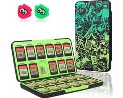 Game card case geschikt voor Nintendo Switch-met 2 duimgreepdoppen-24 Micro SD-kaartsleuven-zachte rubberen voering-volledige bescherming-draagbaar en lichtgewicht-opbergen spelletjes-opslag case-zwarte octopus