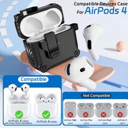 YONO Hoesje geschikt voor Airpods 4 - Case - Lock - Zwart — thumbnail 4