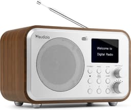 DAB radio met Bluetooth - Audizio Milan - DAB radio retro met accu en FM radio - Silver — thumbnail 1