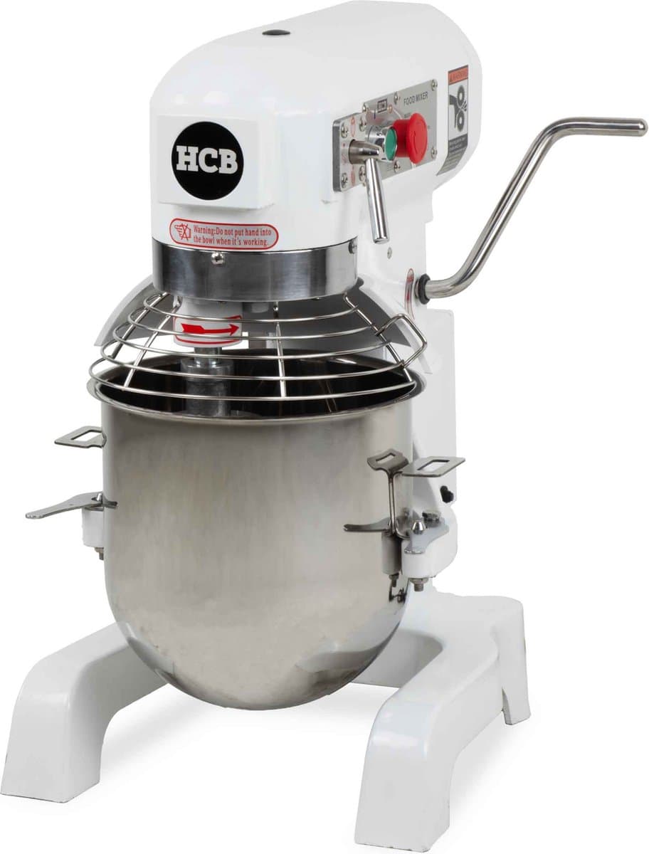 HCB® - Professionele Horeca Planeetmenger - 10 liter - 230V - RVS / INOX deegmachine - Kneedmachine - Keuken machine - Planeetmixer - Deegkneder machine - Spiraalkneder - 45x36.5x60.5 cm (DxBxH) - 57 kg - 6825 — afbeelding 1
