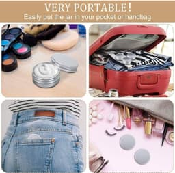 24 stuks lege aluminium potjes - 60 ml zilver crèmepotje met schroefdeksel - lippenbalsem lotion crème maskers mini-kaarsen - cosmetica zilver wit — thumbnail 3