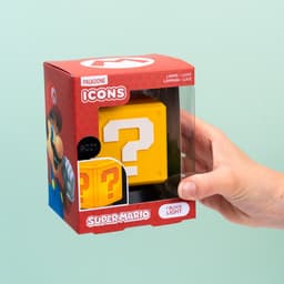 Question Block Icon Light, officieel gelicentieerde Super Mario Bros vrijstaande bureaulamp, gamingkamer decoratie en merchandise voor jongens en meisjes, nachtlampje cadeau-accessoire voor de slaapkamer – Paladone — thumbnail 3