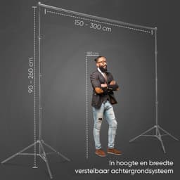 Pixetool - Green Screen Doek 300 x 300cm met achtergrondsysteem 260 x 300 cm - Achtergronddoek - Fotostudio - Green Screen Studio - Inclusief 4 klemmen — thumbnail 4