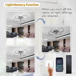 Equivera Plafonniere met Ventilator - Plafondventilator - Plafondventilator Afstandsbediening - Plafondventilator Slaapkamer - Plafond Ventilator met Verlichting - Plafondlamp - Plafonniere - Ideaal voor in uw slaapkamer! — thumbnail 5