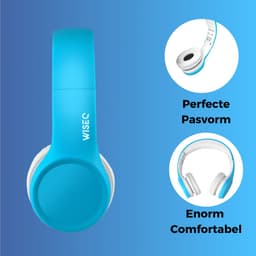 WiseQ Junior Kinderkoptelefoon met Draad – Koptelefoon Jongens – Koptelefoon Kind voor Tablet en School – Hoofdtelefoon met Kabel – 85 dB Volumebegrenzer – Opvouwbaar – Met Stickers – Blauw — thumbnail 5