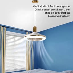 Plafondventilator Slaapkamer - Plafonniere Met Ventilator - Plafondventilator Met Verlichting - Ventilator - Plafondventilator Afstandsbediening - Goud — thumbnail 5