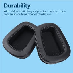 Vervangende Oorkussens voor Logitech G35, G230, G231, G233, G332, G430, G431, G432, G433, G533, G633, G633S, G635, G930, G933, G933S, G935 Hoofdtelefoon van MMOBIEL – Protein PU Oorkussens – Zwart — thumbnail 4