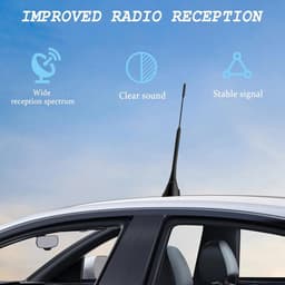 Digitale radio antenne voor auto met versterker - DAB+ FM/AM dakantenne met SMB-stekker DIN adapter - 5m kabel — thumbnail 4