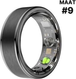Kuno Ring 1 - Slimme ring - Smart Wearable - Health Ring - Slaap Tracker - Hartslagmeter - Stappenteller - Fitness en Activiteiten Tracker - Calorieen Bijhouden - Geen Abbonement - Waterdicht - voor Mannen en Vrouwen - Zwart - Maat #9 — thumbnail 3