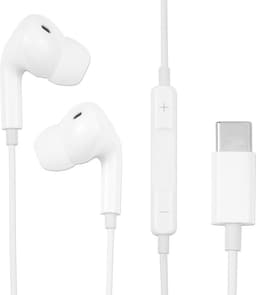Provium - Oortjes met USB-C aansluiting - In-Ear Oordopjes met draad en microfoon - Headset geschikt voor o.a. Telefoon en Laptop - wit — thumbnail 1