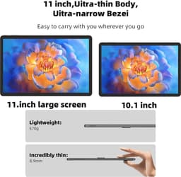 Android 14 Tablet met 12 GB RAM, 128 GB Opslag en 1 TB Uitbreiding – 11 Inch HD Display en 8000 mAh Batterij — thumbnail 3