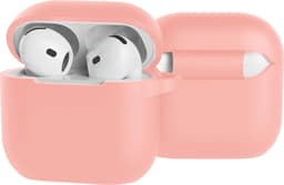 Hoesje - Geschikt voor Apple AirPods 4 - Siliconen Hoes met Clip - Silicone Case Cover - Lichtroze — thumbnail 5