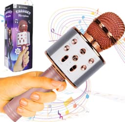 Silvergear Karaoke Microfoon Kinderen - Karaoke Set voor Volwassenen - Bluetooth - Stemvervormer - Rose Goud — thumbnail 1