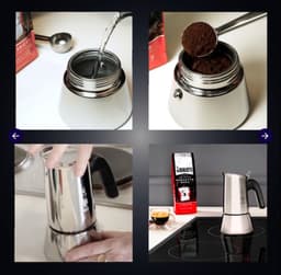 Bialetti Venus 6tz koffiezetapparaat set + Nocciola koffie 250g + Classico koffie 250g, Percolator, Italië, voordeelpack, kerstpakket, ideal kerst cadeau, koffieliefhebbers, uniek gift — thumbnail 3