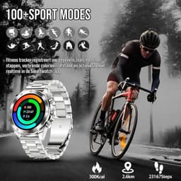 Royal Empire Amoled PRO Smartwatch - Smartwatch Heren - Stappenteller - Bloeddrukmeter - Hartslagmeter - Slaapmonitor - Multisport - 46MM - Geschikt voor alle Smartphones - Kleur Zilver — thumbnail 3