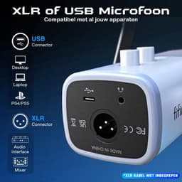 FIFINE AM8 - Gaming Microfoon Dynamische - Podcast Streaming PC PS4 PS5 - Ruisonderdrukking - Touch Mute Knop - USB RGB - Wit — thumbnail 3