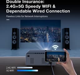 BlitzWolf - FHD Projector Mini Draagbare Beamer - LCD LED 480 ANSI Lumen - 4D Keystone Correctie - Dual-5G WIFI 4K Decodering Digitale Zoom — thumbnail 3