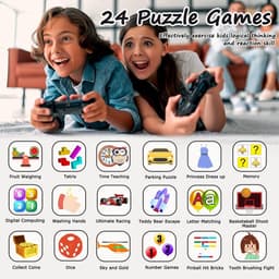 Kiddowz Smartwatch kinderen - Kinderhorloge - 5 t/m 12 jaar - met camera, filters en 26 kids spelletjes - Stappenteller - Zwart V1 — thumbnail 5