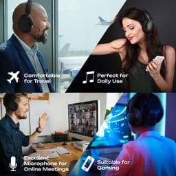 PowerLocus MoonFly Bluetooth Koptelefoon – Over-Ear Active Noise Cancelling Koptelefoon – 70 uur batterijduur – Microfoon – incl. Premium Case - Zwart — thumbnail 3