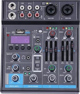 Audio Mixer – Streaming – DJ Draaitafel – DJ Mix Set – Mengpaneel - PC mixer met XLR-microfooninterface - Individuele bediening - Podcast - Opname - Zang – Ruisonderdrukking — thumbnail 5